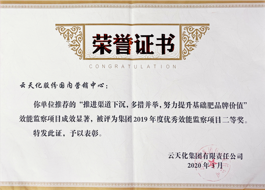 農(nóng)資-2019-集團“優(yōu)秀效能監(jiān)察項目”...